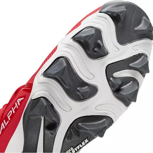 Nike Alpha Menace 3 Shark Mid Football Cleats Red White CV0582-616 Mens Size 15 - Picture 2 of 11